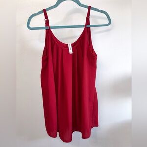 Women’s Red Pleated Front Tank Top